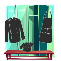 Uniforme materiales y taquillas en fp hostelería